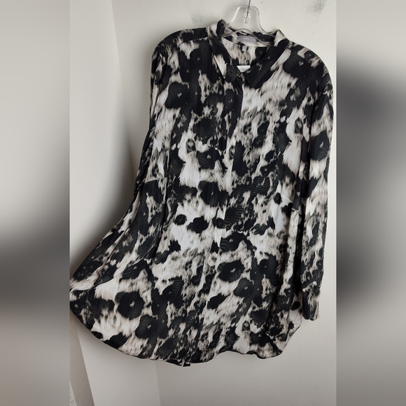 NWT Erfo tunic shirt abstract print blouse top trendy 22 Plus size new cupro - Picture 13 of 16